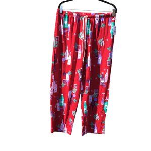 HUE Red Wine Bottle Print Pajama Pants